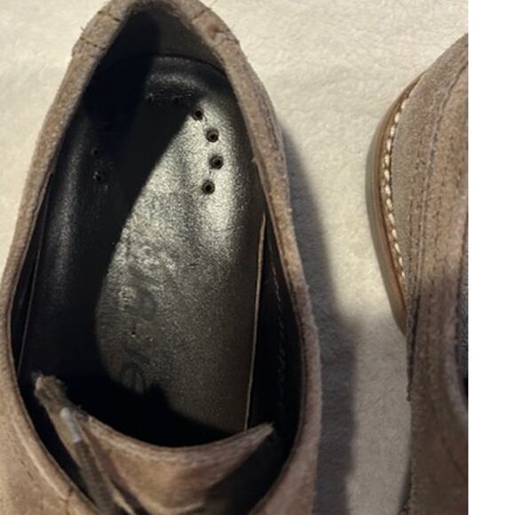 MEPHISTO Tan Light Brown Suede Wingtip Brogue Oxfords Dress Shoes Casual Men's 9 - Picture 5 of 12